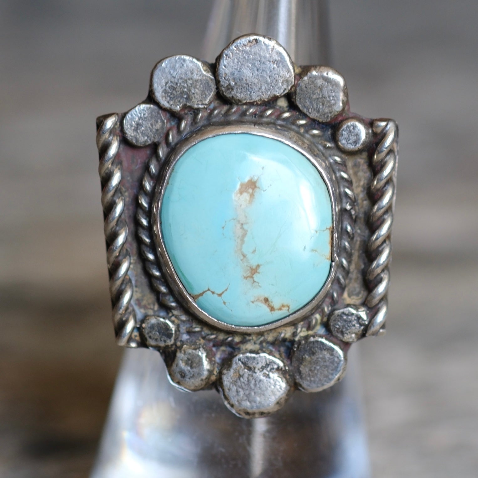 Vintage Sterling Turquoise Ring 5.5