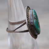 Vintage Sterling Chrysocolla Roper Ring 3.75