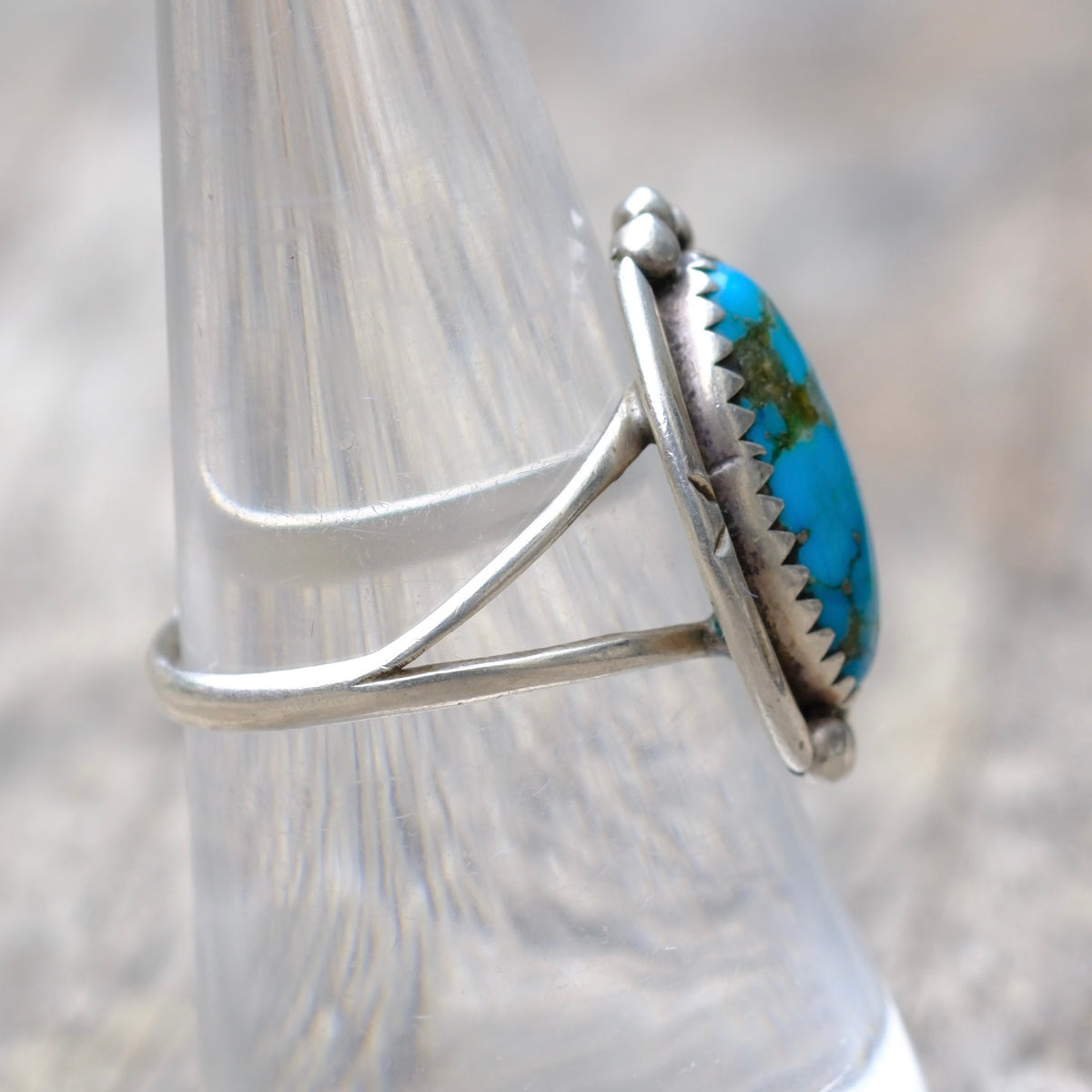 Vintage Sterling Turquoise Ring 7.5