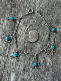 Vintage Sterling Silver Southwestern Turquoise Fetish Charm Bracelet