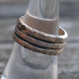Vintage Sterling Silver Ribbed Band 7.75