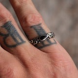 Vintage Sterling Silver Floral Band 5.75