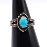 Vintage Sterling Turquoise Ring 5.5