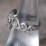 Vintage Sterling Silver Steer Skull Ring 7.5