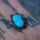 Vintage Sterling Turquoise Ring 8