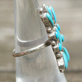 Vintage Sterling Turquoise Cluster Ring 6