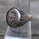 Vintage Sterling Centurion Signet Ring 8.5