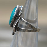 Vintage Sterling Turquoise Feather Ring 3