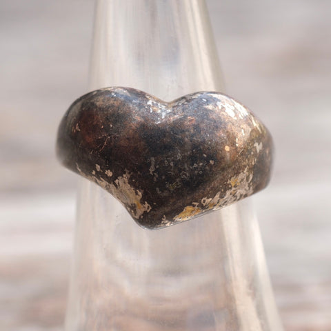 Vintage Sterling Silver Heart Ring 6.5