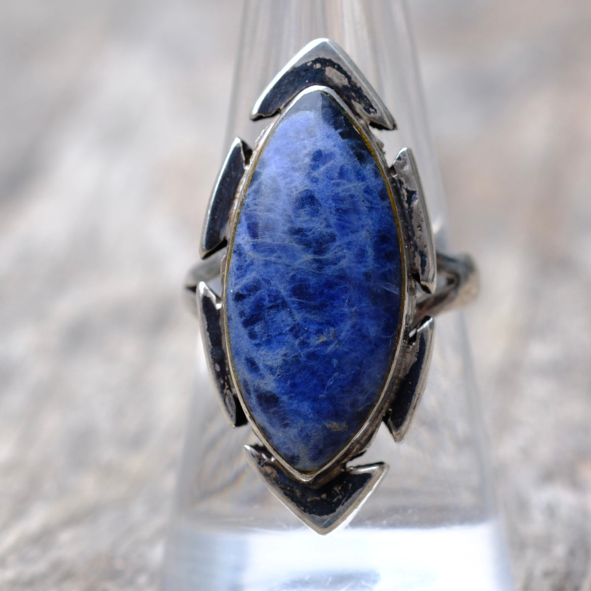 Vintage Sterling Lapis Ring 8