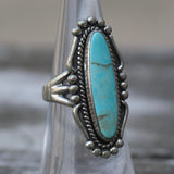 Vintage Sterling Turquoise Ring 5.75