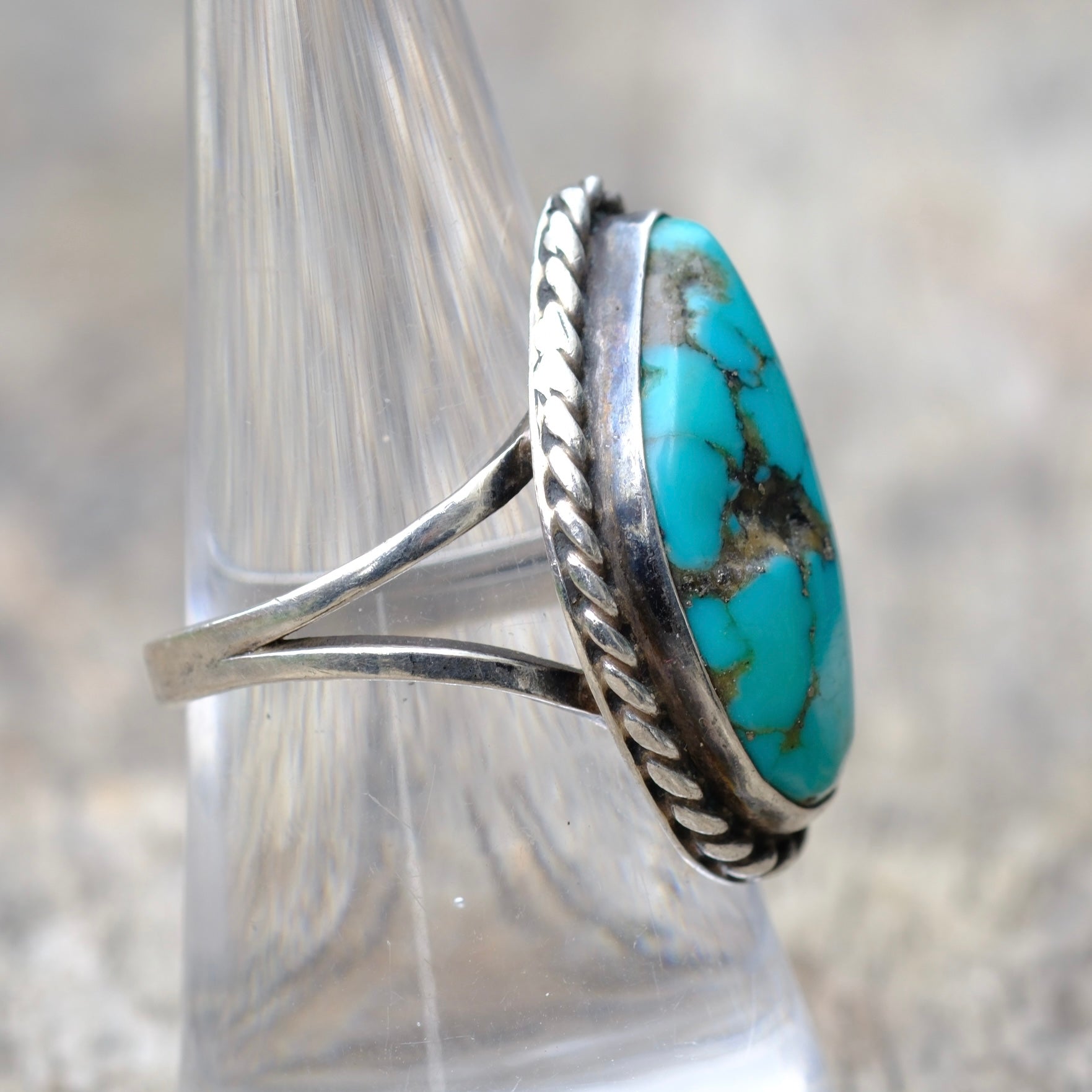 Vintage Sterling Turquoise Ring 8
