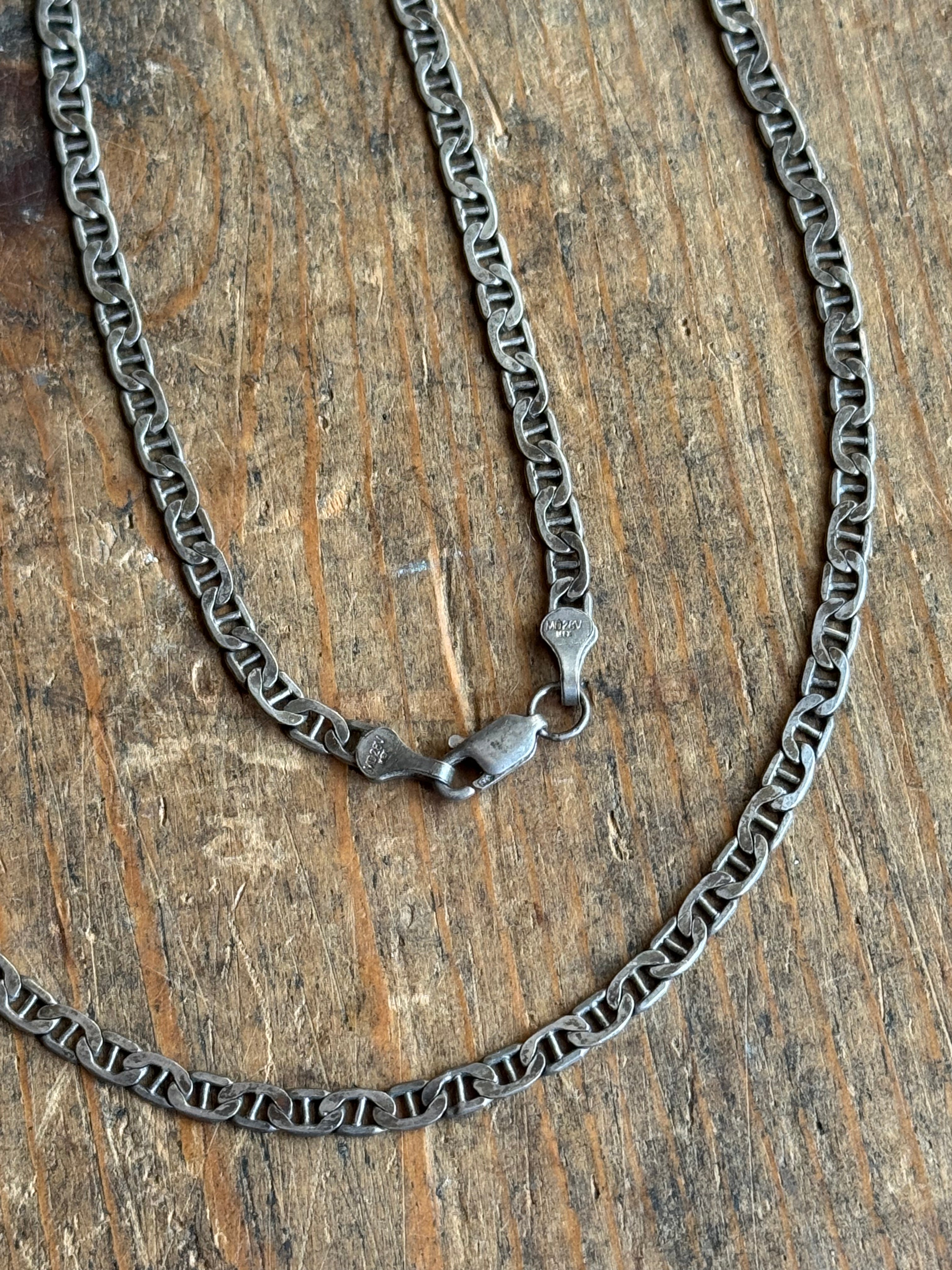 Vintage Sterling Silver 20” Mariner Chain