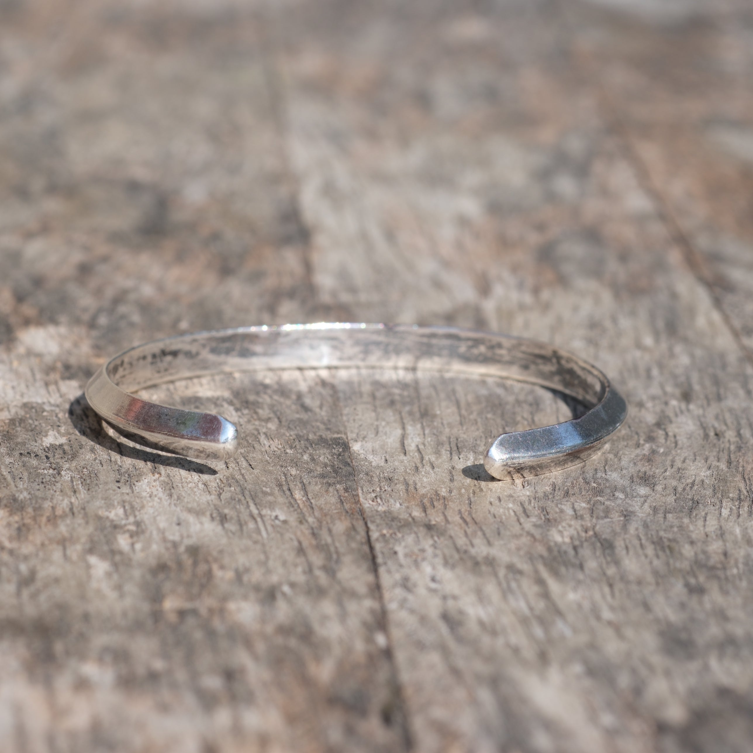 Vintage Sterling Silver Stamped Triangle Cuff