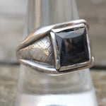Vintage Sterling Hematite Signet Ring 9.25