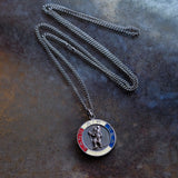 Vintage Sterling St Christopher Army Necklace