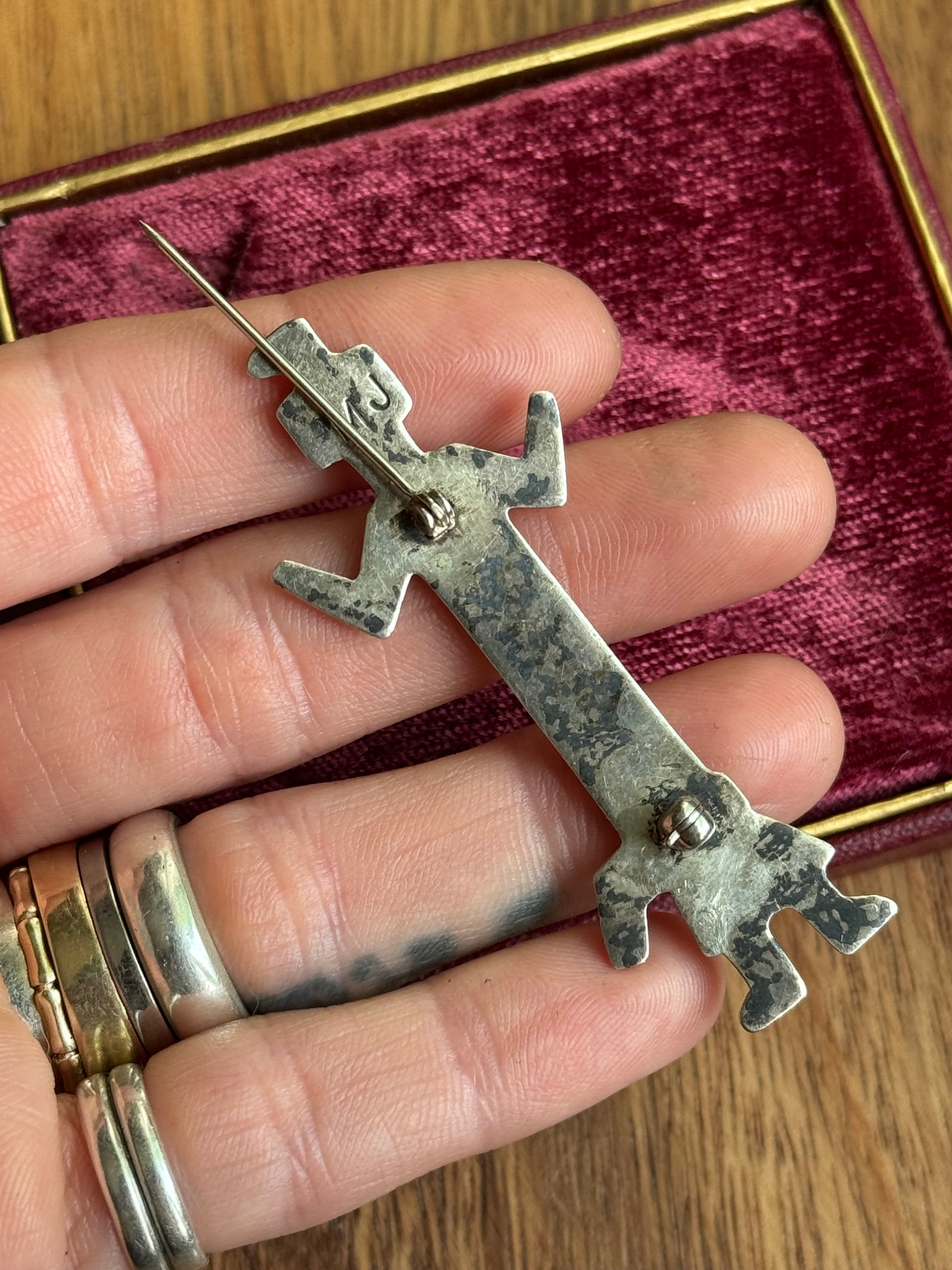 OLD Vintage Sterling Silver Kachina Pin