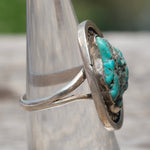 Vintage Sterling Turquoise Roper Ring 6