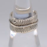 Vintage Sterling Blue Glass Feather Ring 7.25