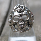 Vintage White Bronze Biker Ring 9