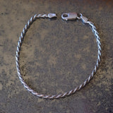 Vintage Sterling Silver Twisted Chain Bracelet 7"