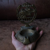 Vintage Brass Lucky Horse Ashtray