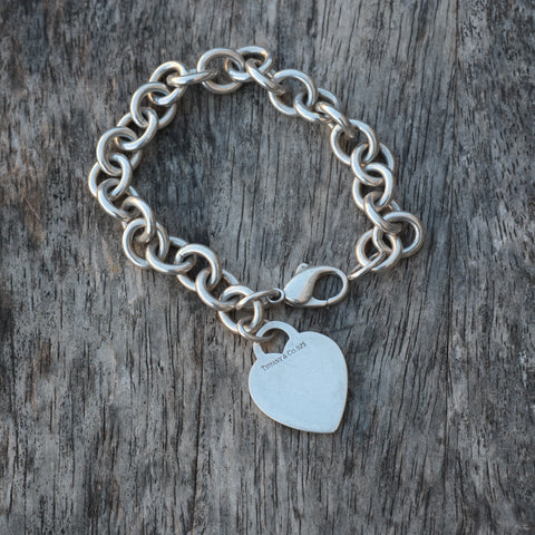 Vintage Sterling TIFFANY'S Heart Bracelet