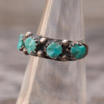 Vintage Sterling Turquoise Inlay Band 5.25