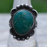 Vintage Sterling Older Turquoise Ring 6.75