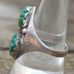 Vintage Sterling Faceted Turquoise Ring 9.75