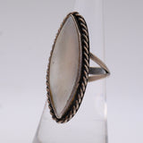 Vintage Sterling Mother Of Pearl Roper Ring 5.25