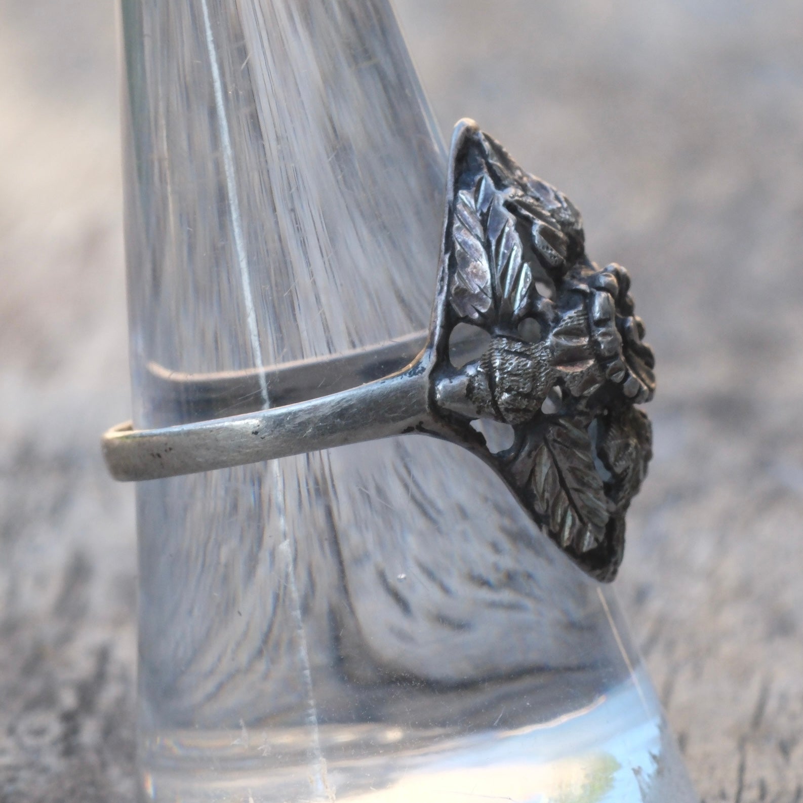 Vintage Sterling Silver Leaf Ring 9
