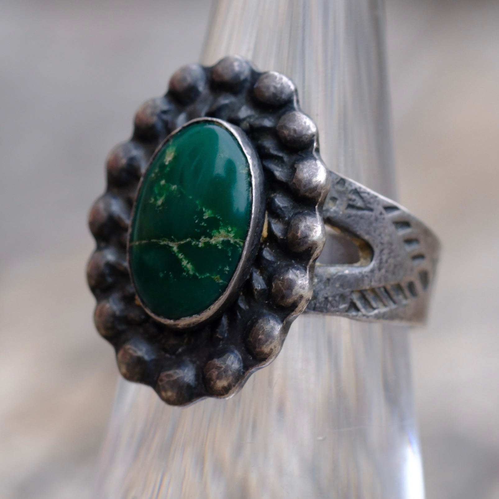 Vintage Sterling Fred Harvey Era Turquoise Ring 5