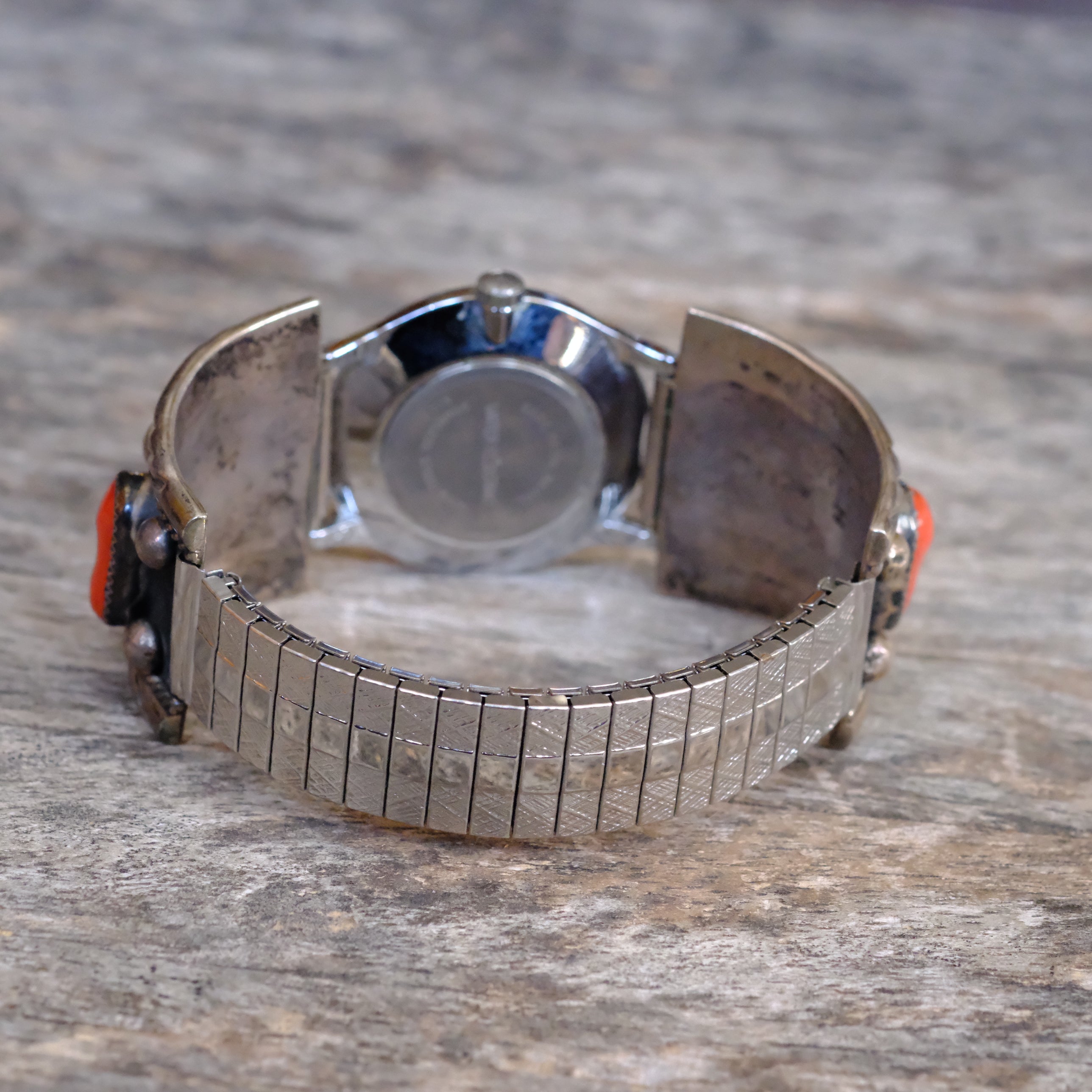 Vintage Sterling Turquoise and Coral Watch