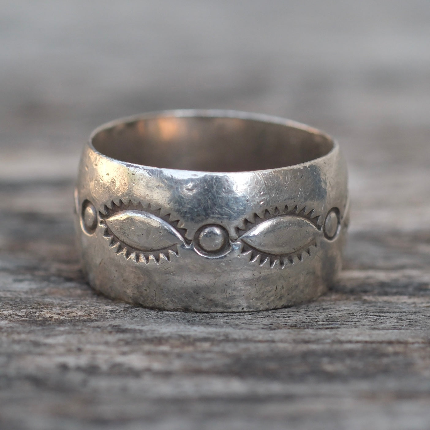 Vintage Sterling Silver Stamped Wide Band Ring 6.25