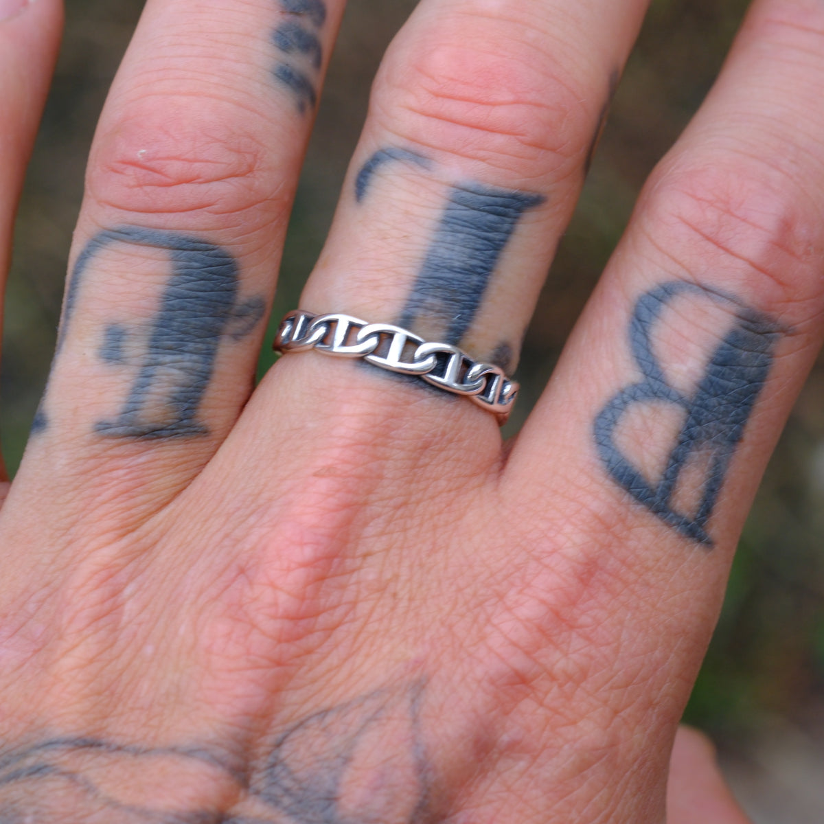 Vintage Sterling Chain Band 9.5