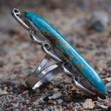 Huge Vintage Sterling Turquoise Ring 9
