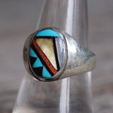 Vintage Sterling Zuni Inlay Ring 9