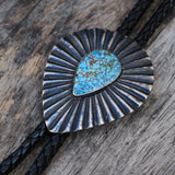 Vintage Sterling Matrix Turquoise Bolo Tie