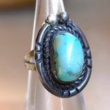 Vintage Sterling Turquoise Roper Ring 4