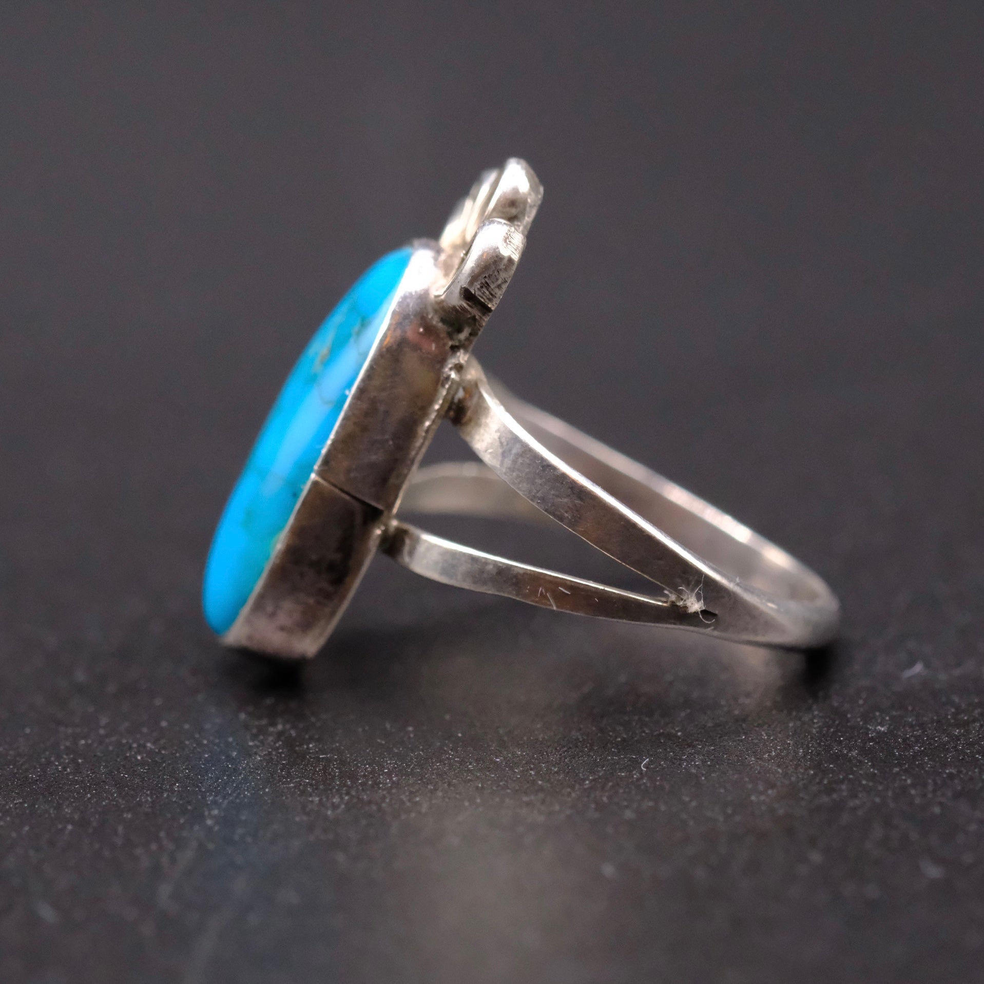 Vintage Sterling Turquoise Ring 5.25