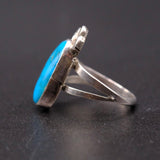 Vintage Sterling Turquoise Ring 5.25