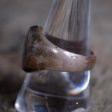 Vintage Sterling Coral Chip Inlay Ring 9.75