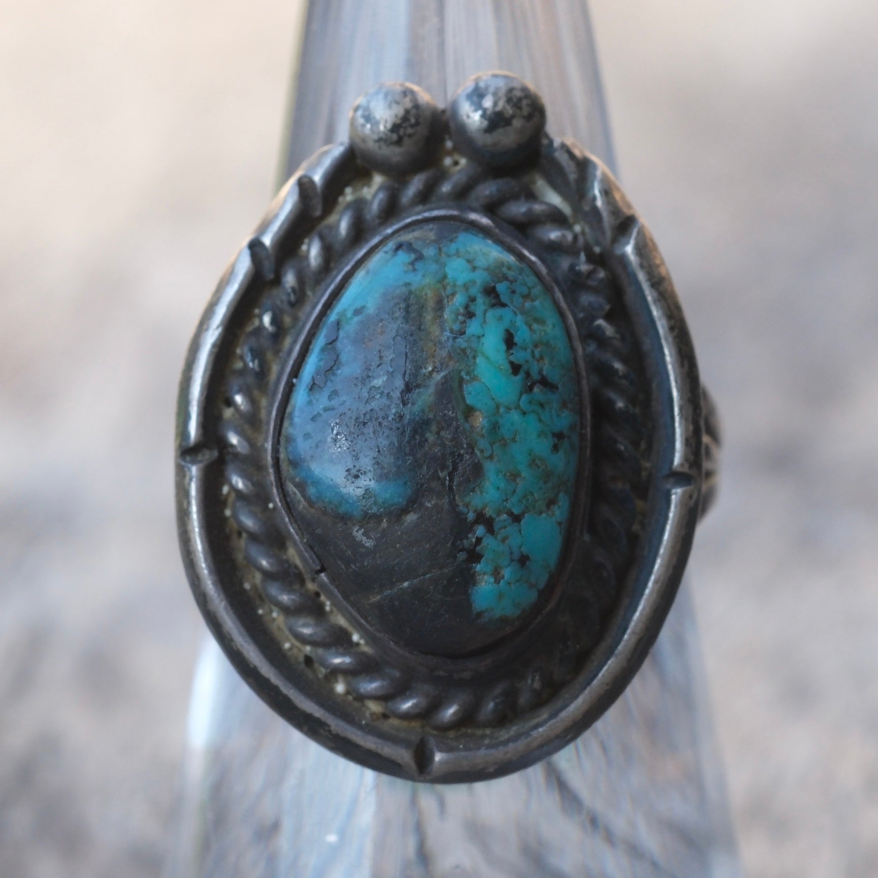 Vintage Turquoise Roper Ring 6.5