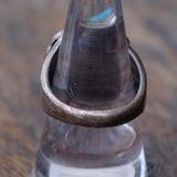 Vintage Sterling Turquoise Ribbed Band Ring 8