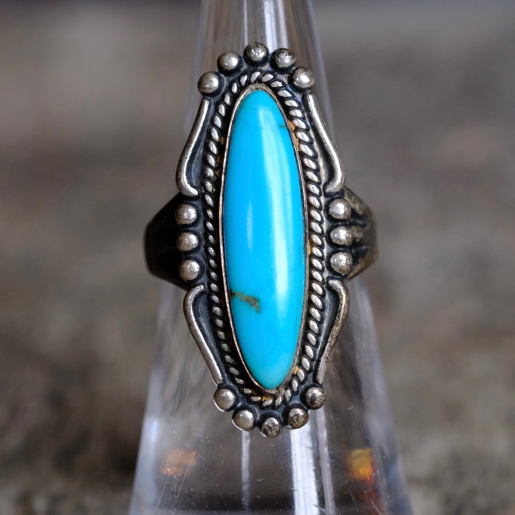 Vintage Sterling Turquoise Ring 6.25
