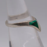 Vintage Sterling Malachite and Mother Of Pearl Inlay Ring 6.25