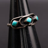 Vintage Sterling Turquoise Band 5.5