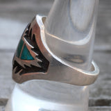 Vintage Sterling Turquoise and Lapis Inlay Band Ring 11