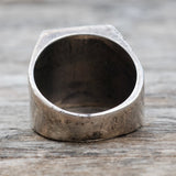 Vintage Sterling Crushed Turquoise and Coral Inlay Ring 7.75